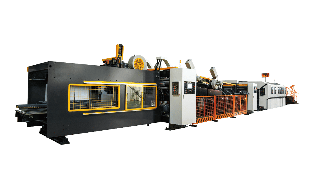 CORRUGATED CARTON MACHINE  WITH FOLDER GLUER INLINE